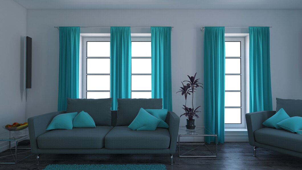 curtain tips with colour theme