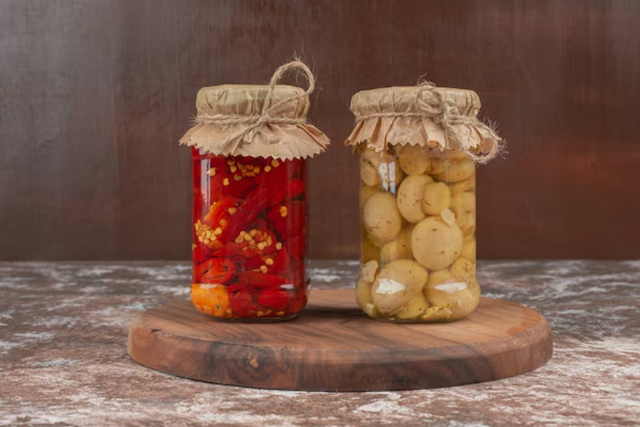 pickles to store in glass burni