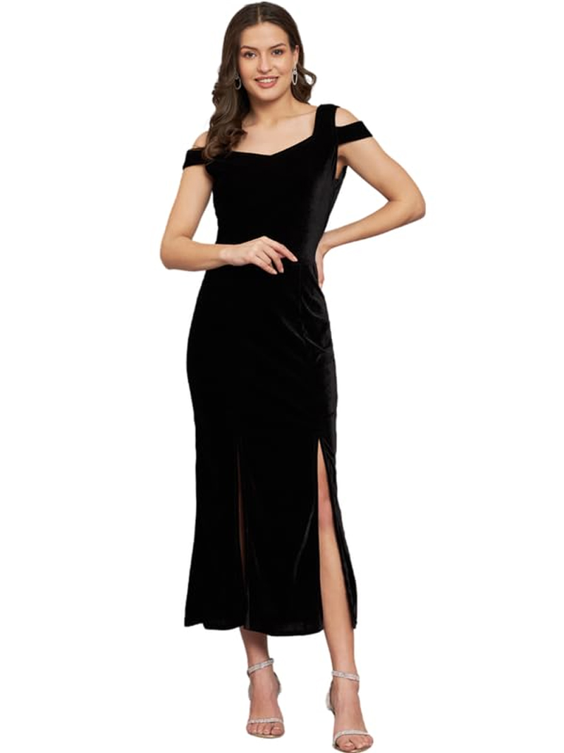 Double slit cut dress