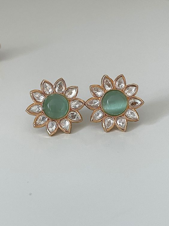 Emerald Kundan Stud Design