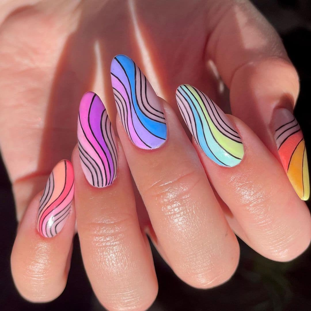 Multi Colour Nail Art Designs