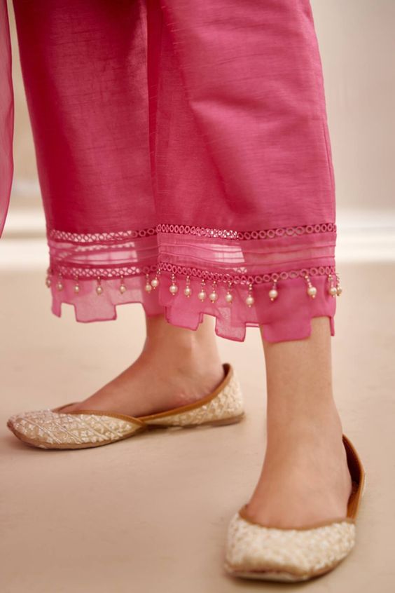 Organza Pearl Embellished Poncha Design