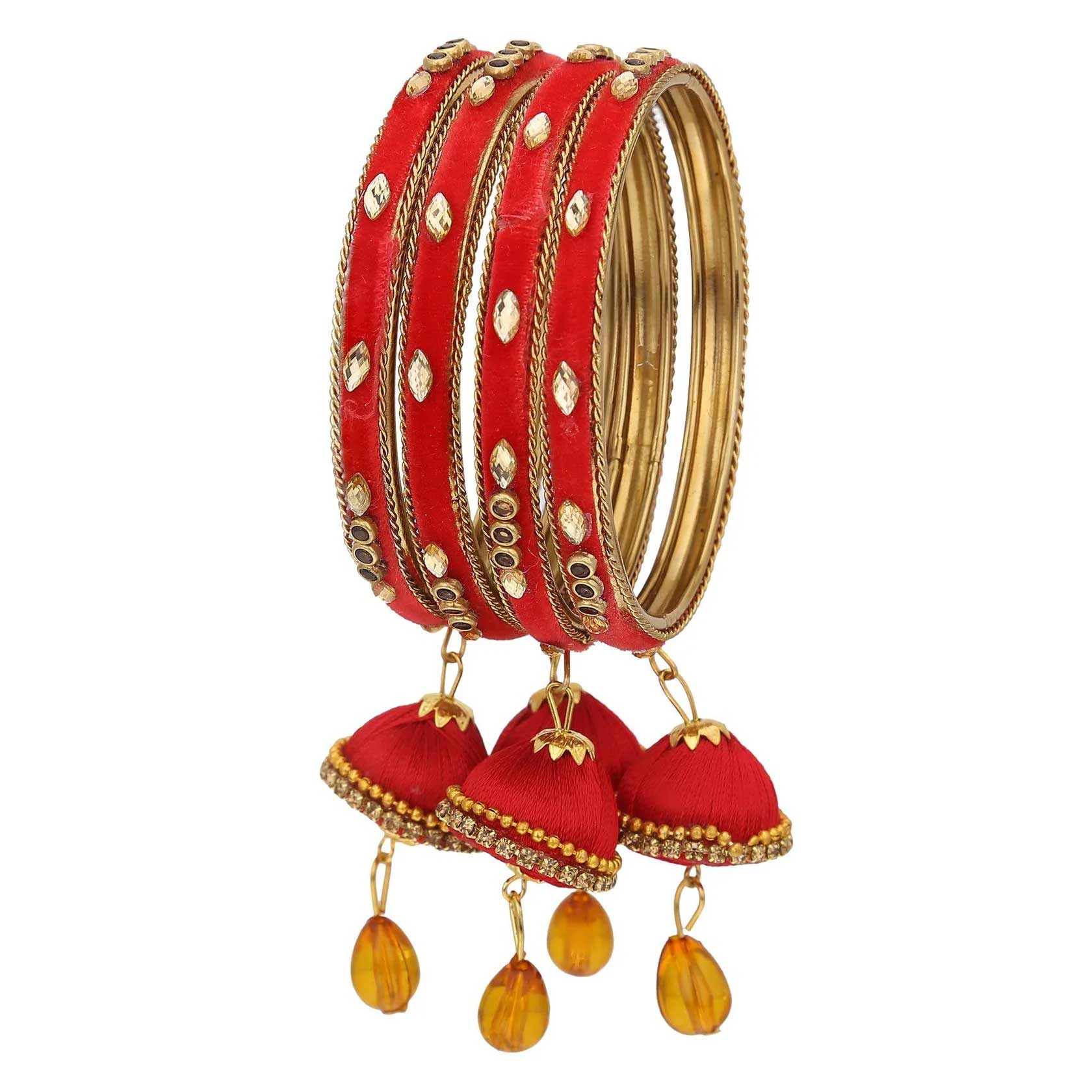 Red Tassel Bangles Set Design