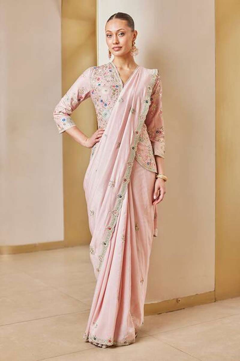 V Neck Soft Berry Koti Saree