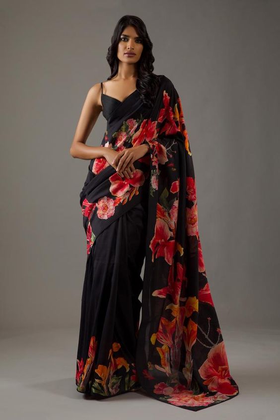 floral Saree For Teacher's Day