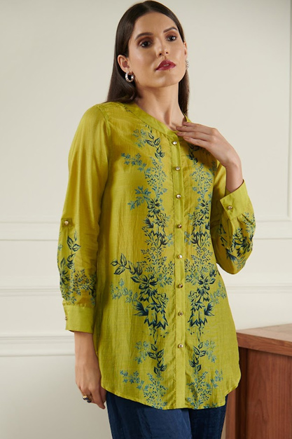 leaf design print shirt