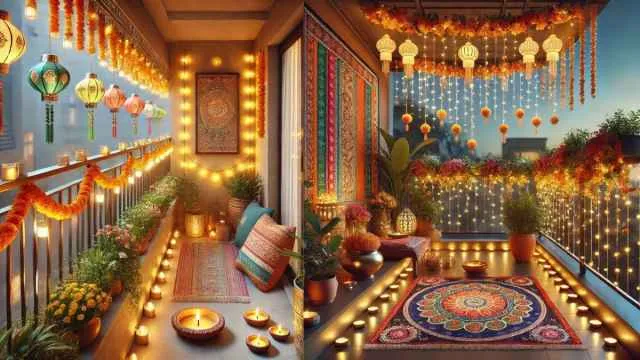 Google Gemini AI की मदद से Diwali के खास मौके पर सजाये बालकनी