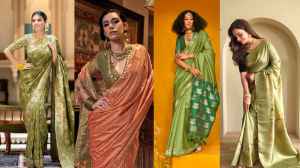 टसर सिल्क साड़ियों के साथ मेंहदी फंक्शन में दिखें खूबसूरत