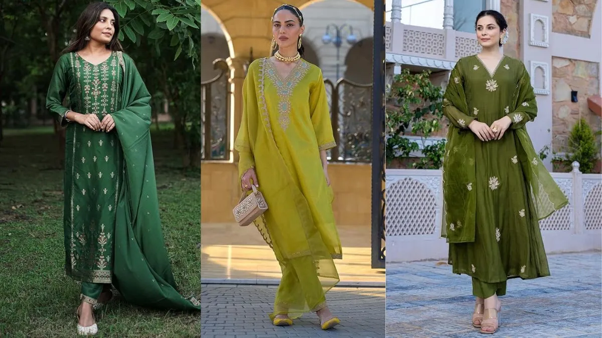 Green Kurta Sets For Ladies Online