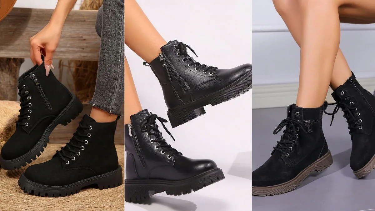 आरामदायक काले रंग के बूट्स