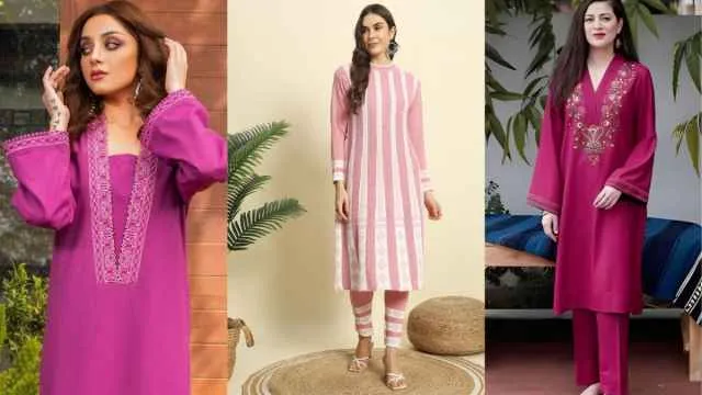 गुलाबी रंग में आने वाले स्टाइलिश Woolen Kurta Sets ठंड में भी आपको दिखाएगें सुंदर