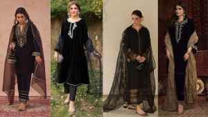 महिलाओं के लिए ब्लैक वेल्वेट सूट का बेहतरीन कलेक्शन