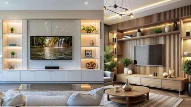 शेल्फ वाली Modern TV Unit, आपके घर को देंगे ट्रेंडी लुक! देखें बेहतरीन Designs                                          
