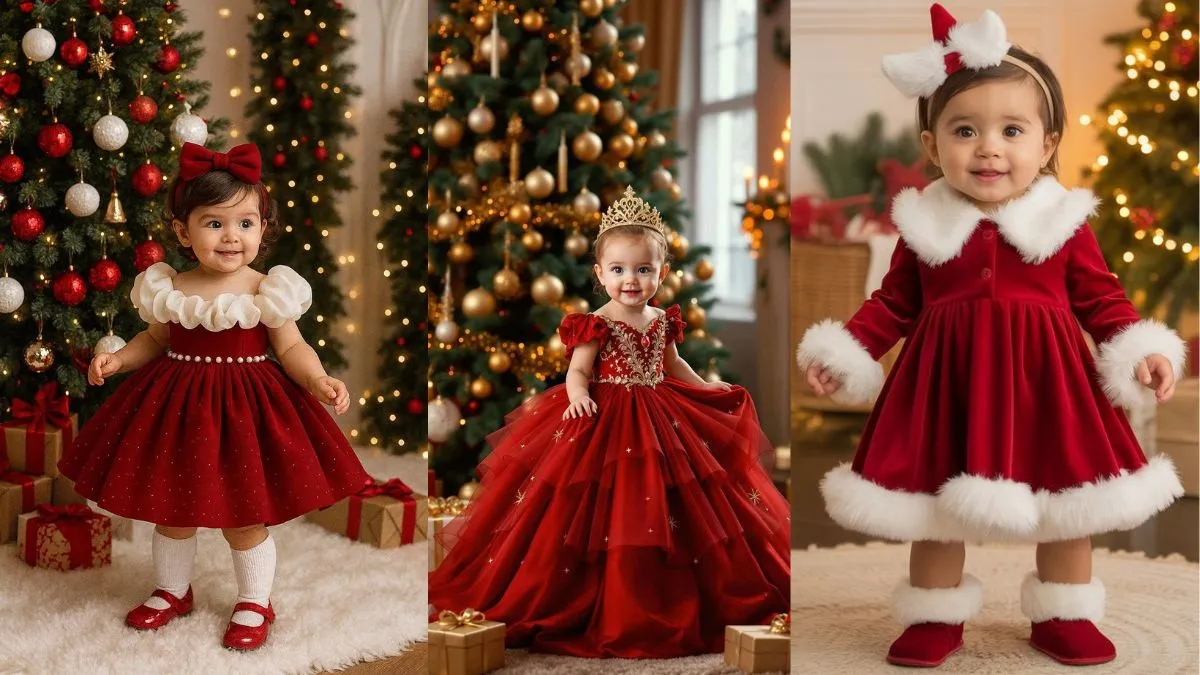 बेबी गर्ल के लिए क्रिसमस ड्रेस 