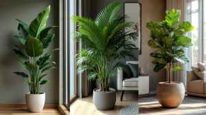 लिविंग एरिया के लिए बड़े आर्टिफिशियल पौधे