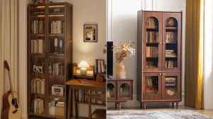 Stylish Bookshelves with Glass Doors