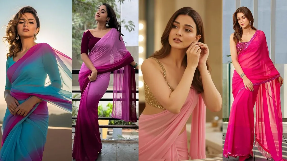 प्लेन शिफॉन साड़ी में दिखें सबसे अलग