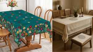 यहां देखें बढ़िया डाइनिंग टेबल कवर के विकल्प।