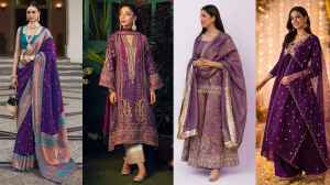 पर्पल एथनिक आउटफिट्स