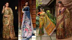 कलमकारी प्रिंट की साड़ियों