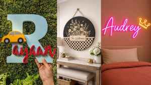 यहां देखिए पर्सनलाइज़्ड नाम वाले वॉल डेकोर के विकल्प