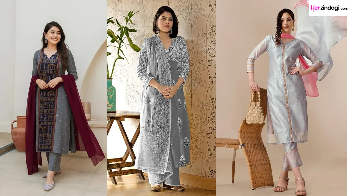 Navratri 2026 Day 7: Grey kurta sets for women under