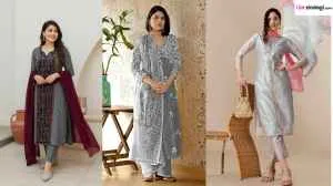 Navratri 2026 Day 7: Grey kurta sets for women 