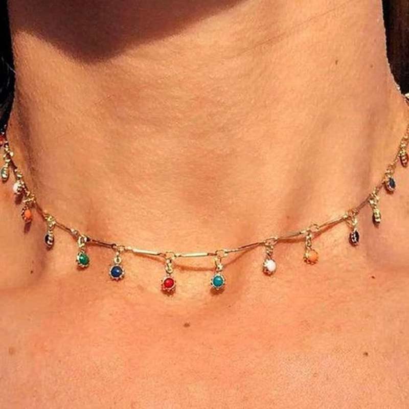 Minimal Tassel Choker Necklace Design