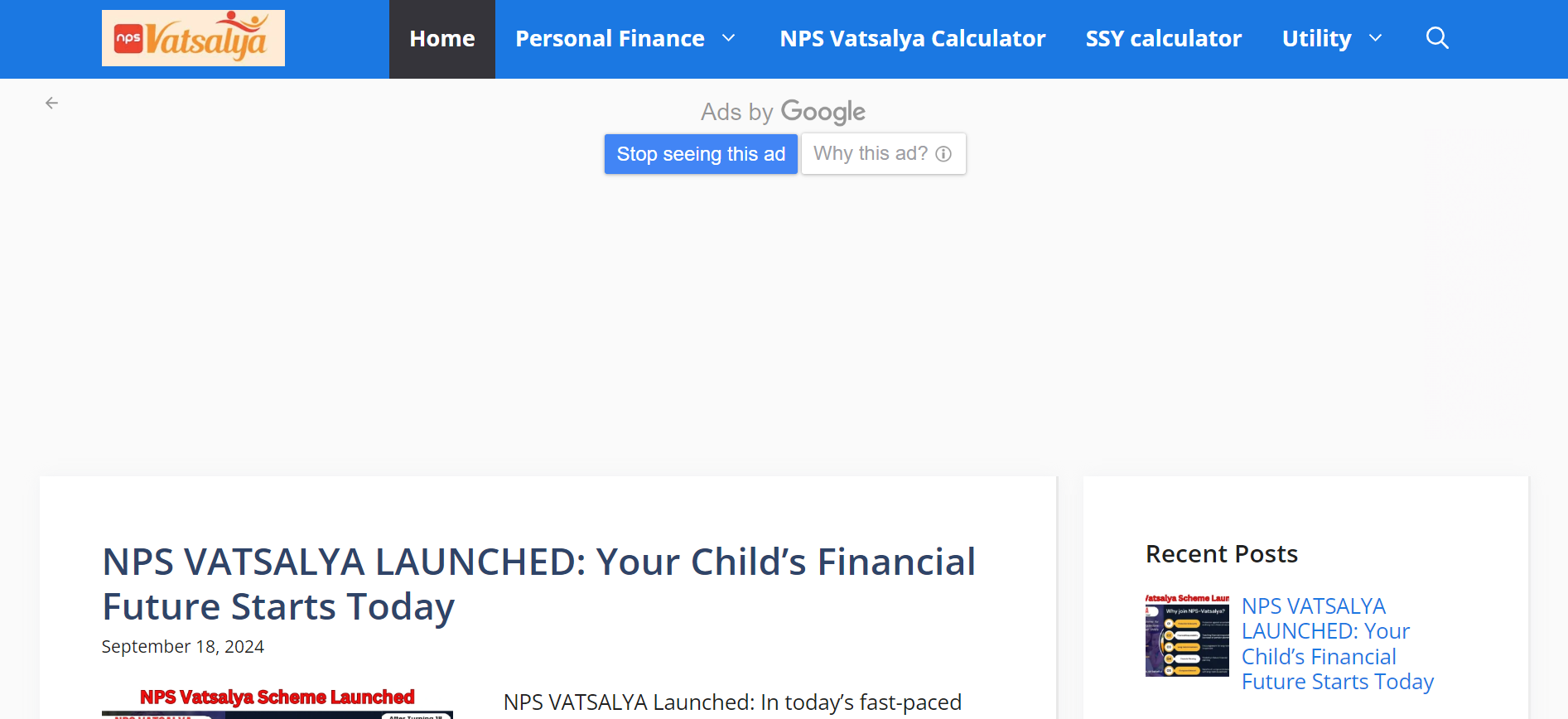 nps vatsalya scheme