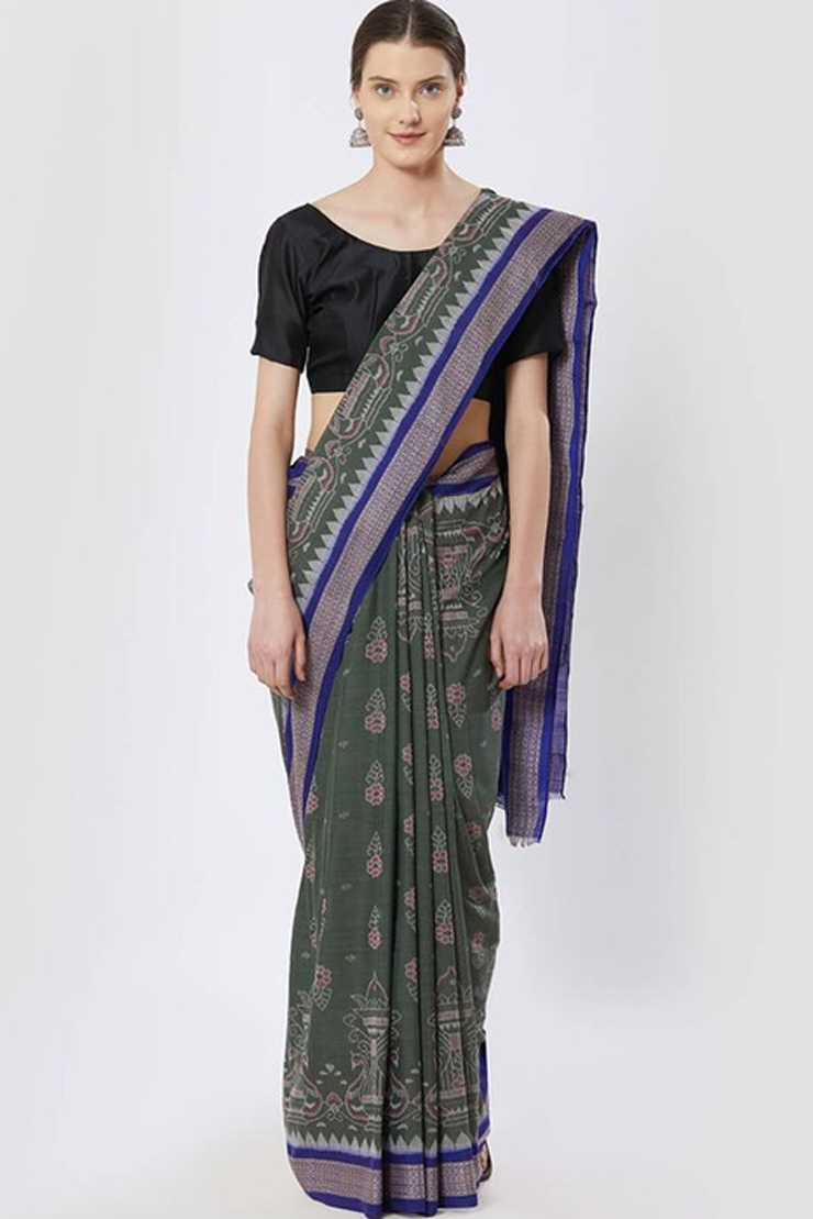 Folklore-Inspired Sambalpuri Cotton Saree Design