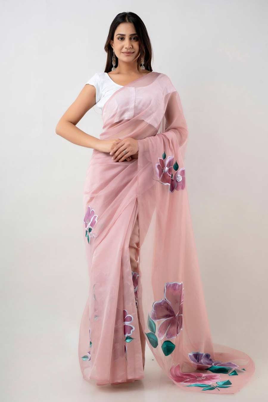 Floral Soft Silk Saree Design