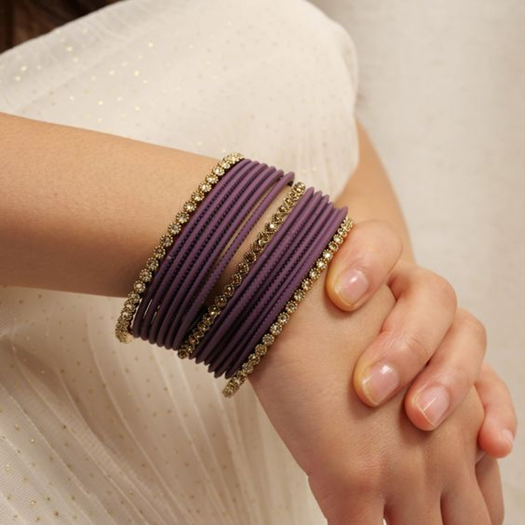 Purple Velvet Bangle Set Design