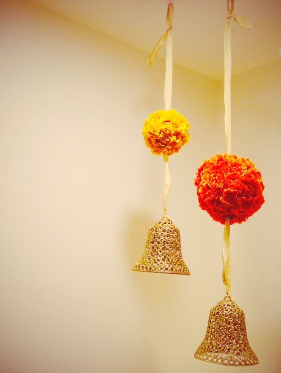 DIY Bells And Flowers Wall Hanging For Diwali 2024