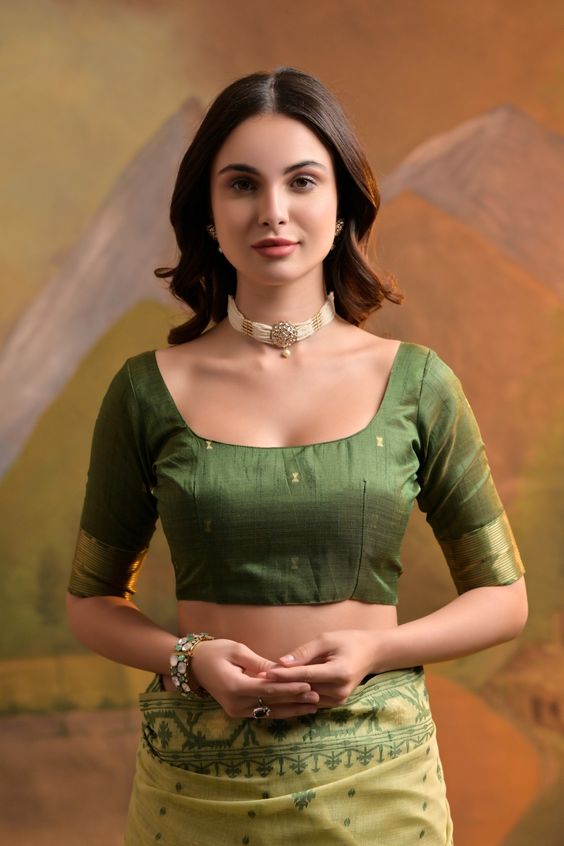 Pure Cotton Saree Blouse Design