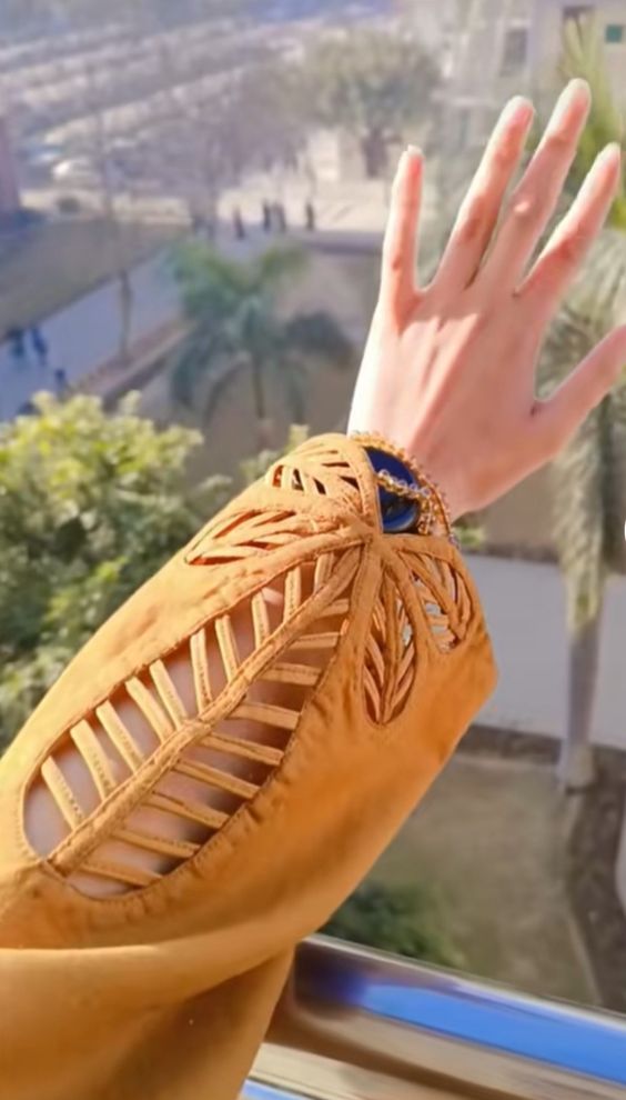 Cut-Out Flower Modern Sleeves Design For Kurtis