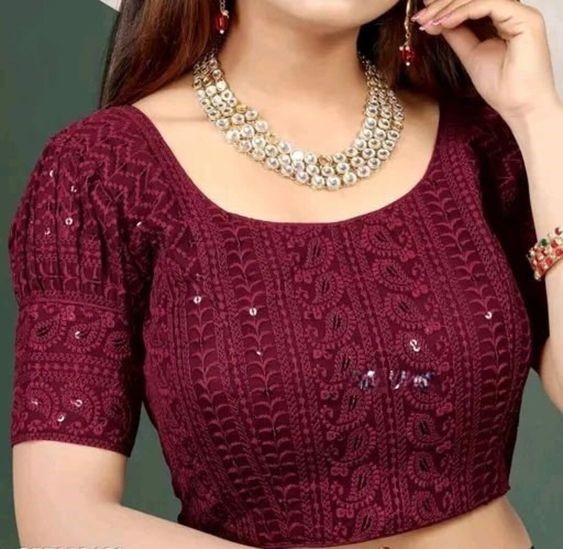 Wide U Blouse Neck Design