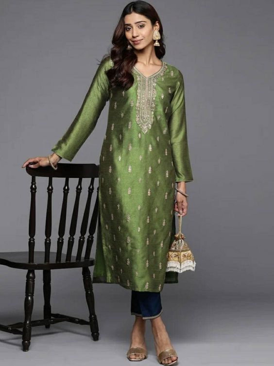 Silk Pakistani Long Kurti For Women