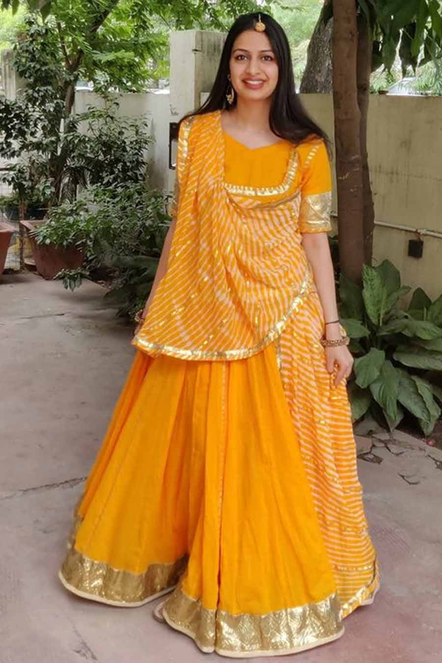 Rajputi Yellow Ghagra Choli Design