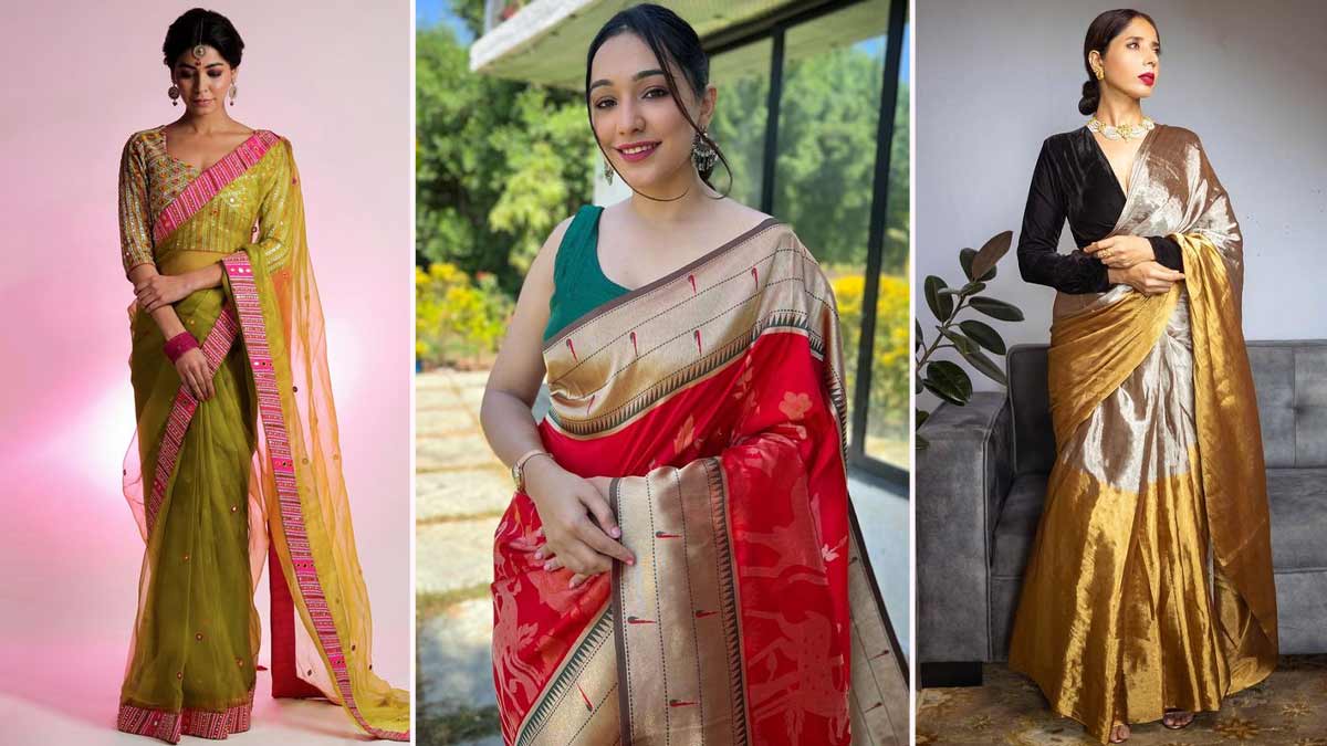 5 Plain Saree Contrast Blouse Designs For Karwa Chauth 2024 HerZindagi