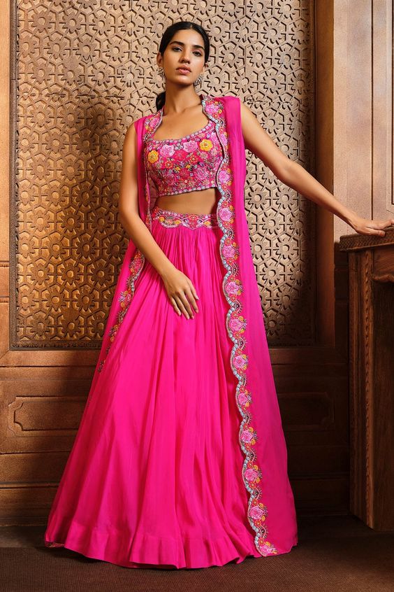 Jacket Organza Ghagra Choli Design