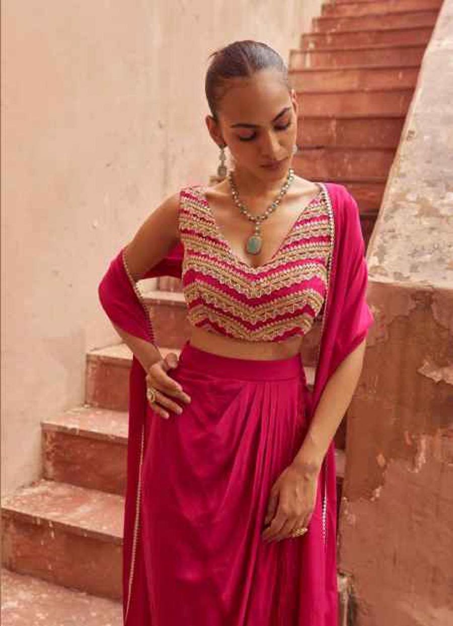 Traditional Lehenga with Modern Choli