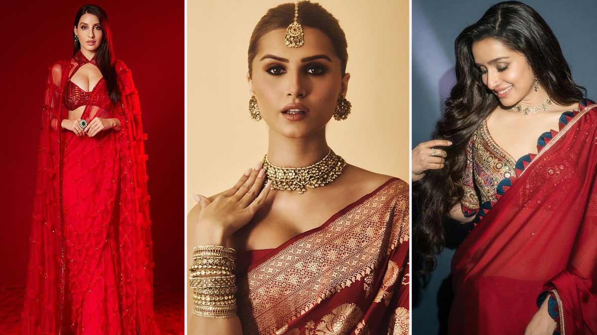 Karwa Chauth 2024 5 Best Red Saree Looks Of Bollywood Divas