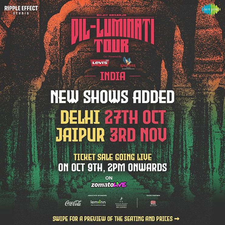 Diljit Dosanjh India Concert 2024 New Added Dates