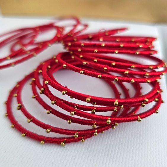 Thread Red Bangle Design