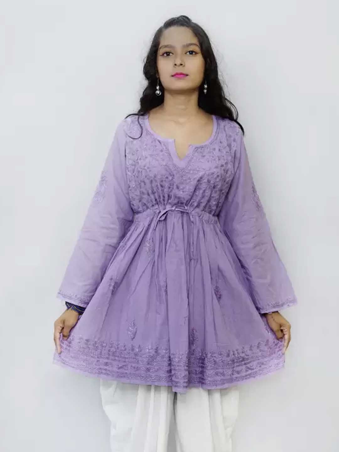 Chikankari Peplum Kurti Design