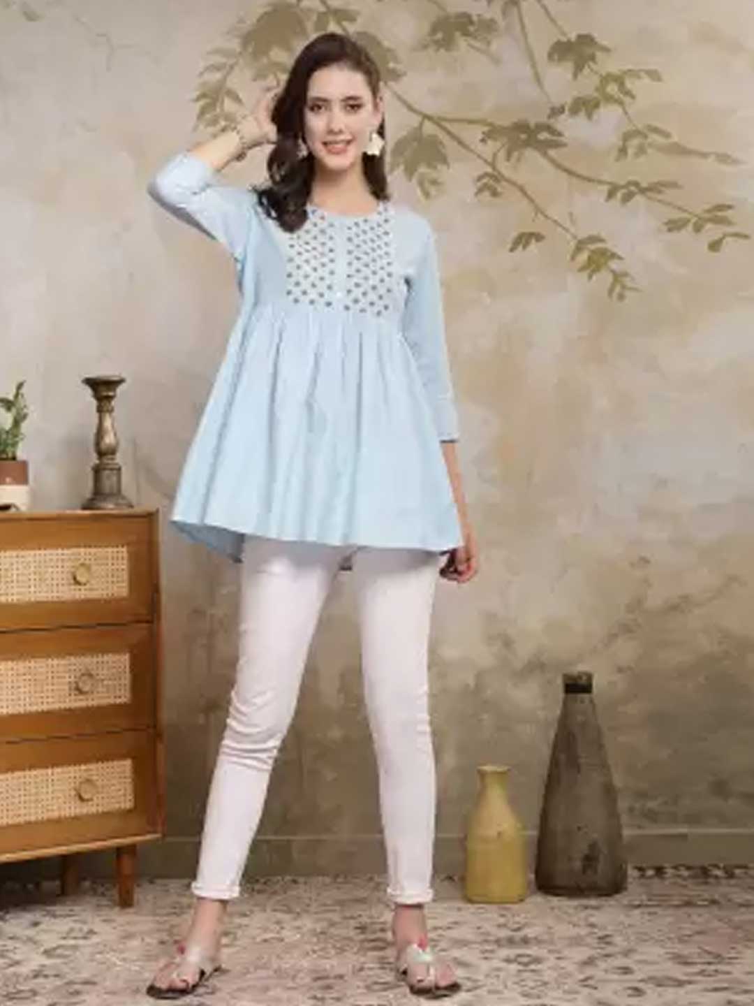 Cotton Peplum Kurti Design