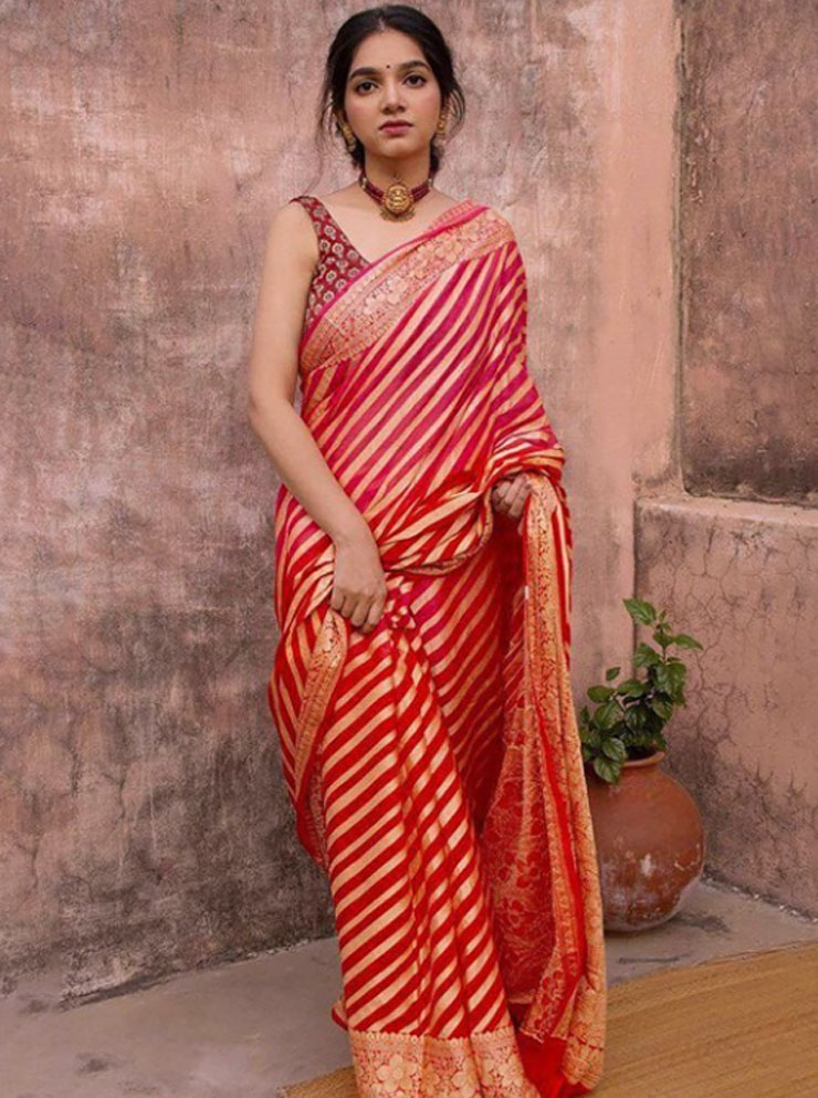 Leheriya Banarasi Silk Saree Design