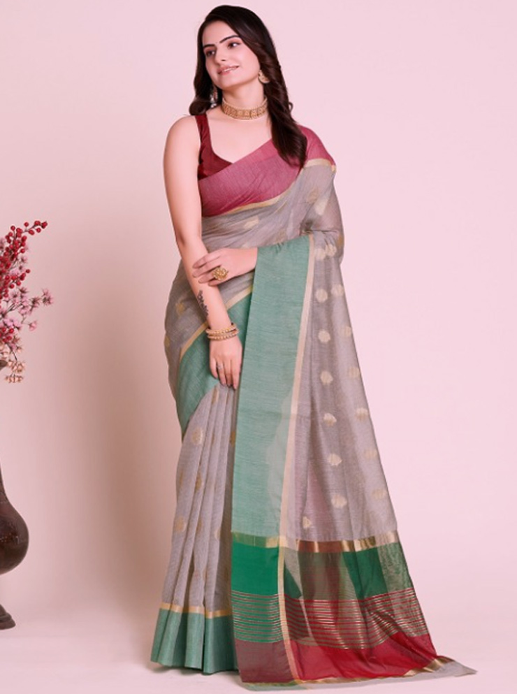 Multicoloured Chanderi Saree Design