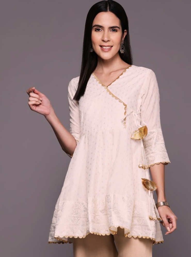 Chanderi Gota Patti Kurti Design