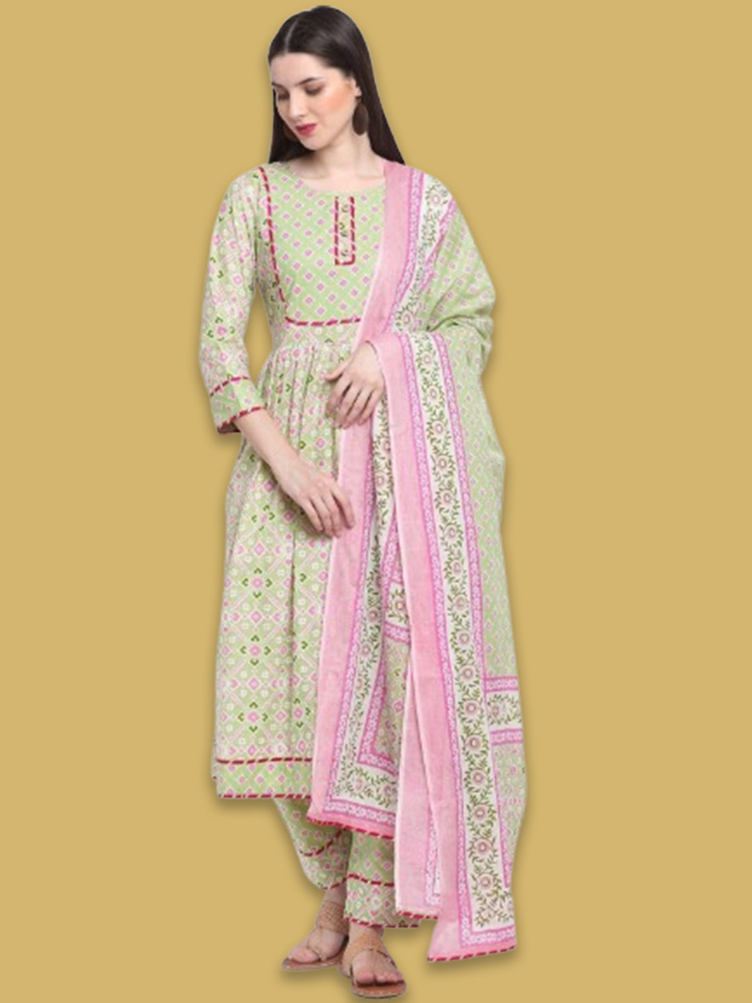 Fluorescent Green Embroidered Suit Design